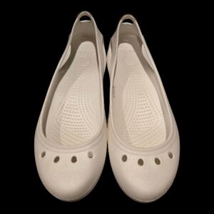 CROCS White Flats Sz 9